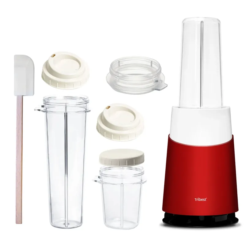 Blender personalny II Mason Jar Ready Red (zestaw 10 elementów) - Tribest Wysoka jakość