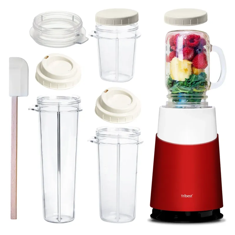 Dodaj do koszyka Blender personalny II Mason Jar Ready Red (zestaw 12 elementów) - Tribest