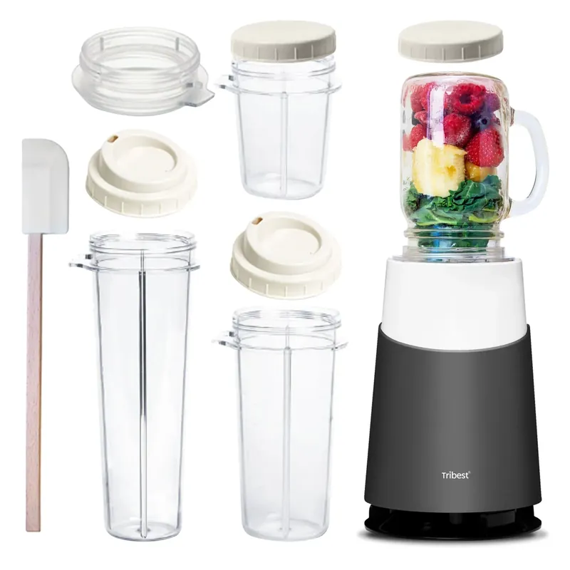 Blender Personalny II Mason Jar Ready Gray (zestaw 12 elementów) - Tribest Cena promocyjna