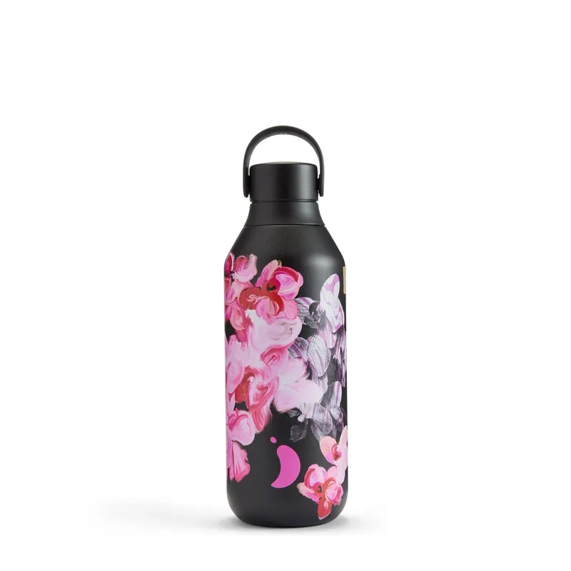 Butelka Termiczna Chilly‘s 500Ml Czarna Z Kwiatami Series 2 - Chilly‘s Bottles Tani