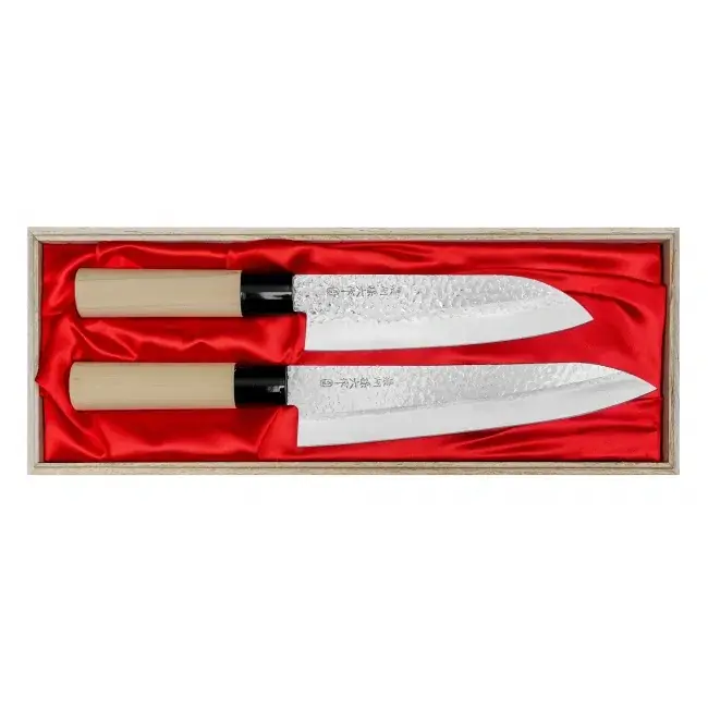 Satake Magoroku Seki zestaw noży szefa kuchni i santoku - japońskie ostrza do profesjonalnego gotowania Super okazja