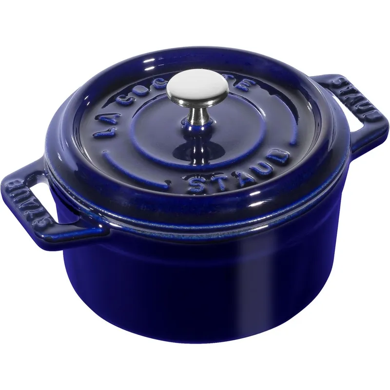 Popularny Staub Mini Cocotte mini garnek żeliwny okrągły 250 ml, niebieski