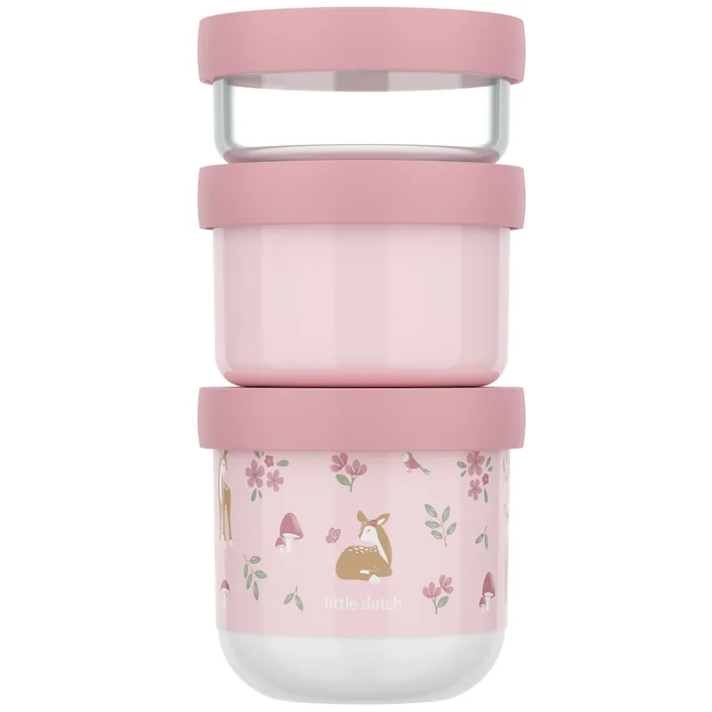 Łatwy zwrot Pojemnik na przekąski piętrowalny Mio 3-częściowy Fairy & Garden 108034065406