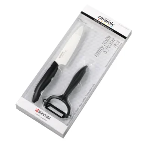 Obniżka ceny Zestaw nóż uniwersalny Gen 11cm i obieraczka 4cm czarny Kyocera
