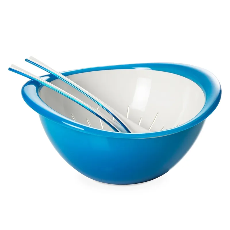 Miska + durszlak + łyżki do serwowania niebieskie - Omada Oferta