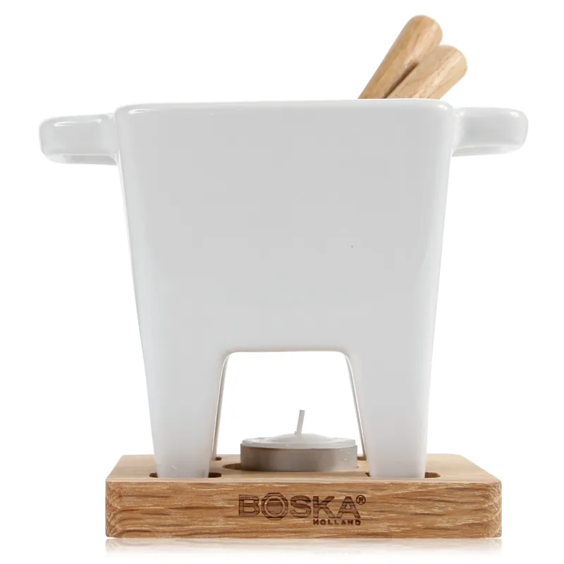 Zestaw Tapas Fondue biały, poj. 200ml, dąb - Boska Oferta limitowana