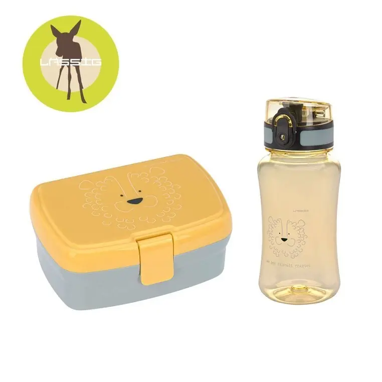 Bezpieczna płatność Zestaw na Lunch Lunchbox + Tritanowa Butelka - Bidon 460 ml About Friends Lew - Lassig