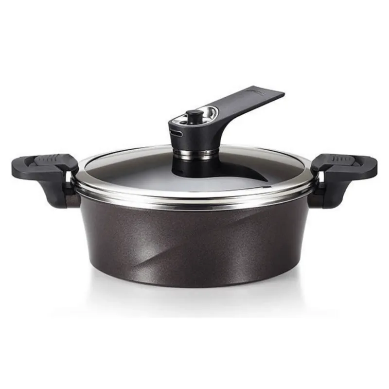 Dostępne od ręki HAPPYCALL Garnek Próżniowy Vacuum Pot 24 cm 2,9 l brązowy niski