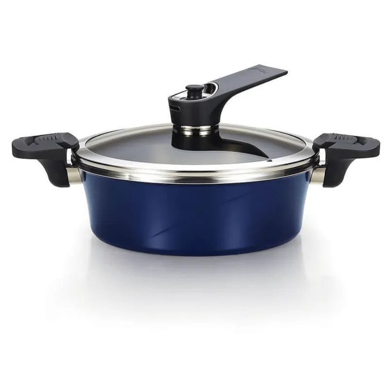 HAPPYCALL Garnek Próżniowy Vacuum Pot 24 cm 2,9 l granatowy niski Szybka dostawa