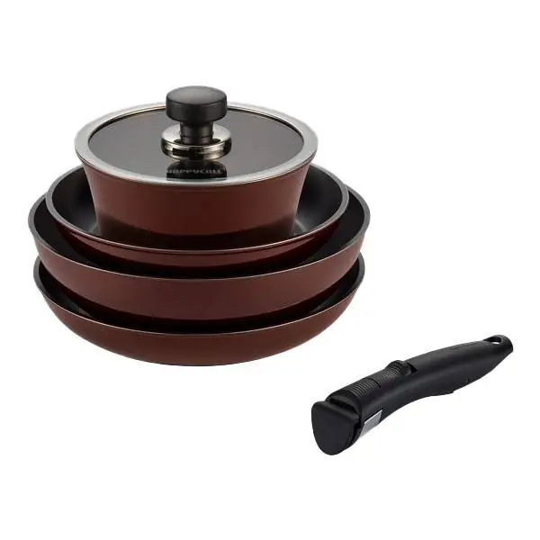 Super okazja HAPPYCALL IH Hands Free zestaw modułowy 6 elementów 2 patelnie, wok, rondel, pokrywka