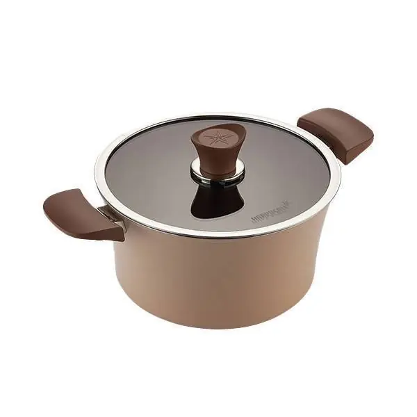 Nowość HAPPYCALL IH Eden Garnek ceramiczny 28 cm 8,5 L Migdałowy Beż