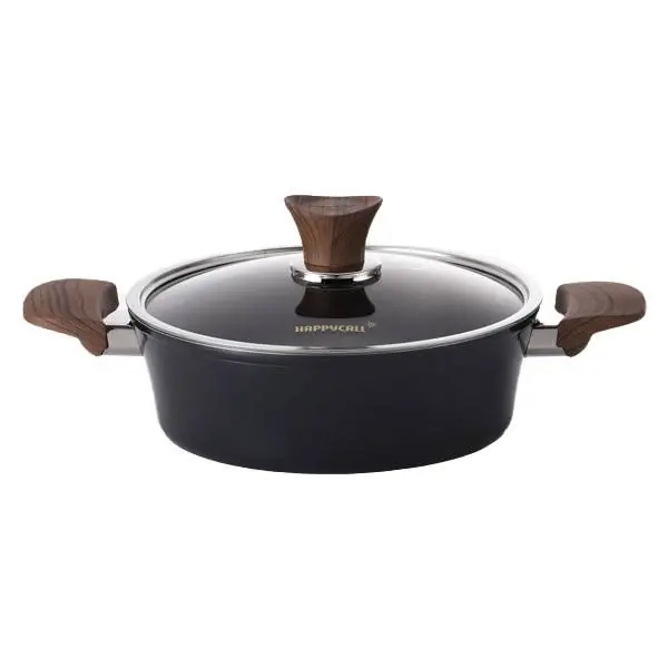 HAPPYCALL Garnek IH Woodique 24 cm 3 L Niski Czarny Wybór klientów