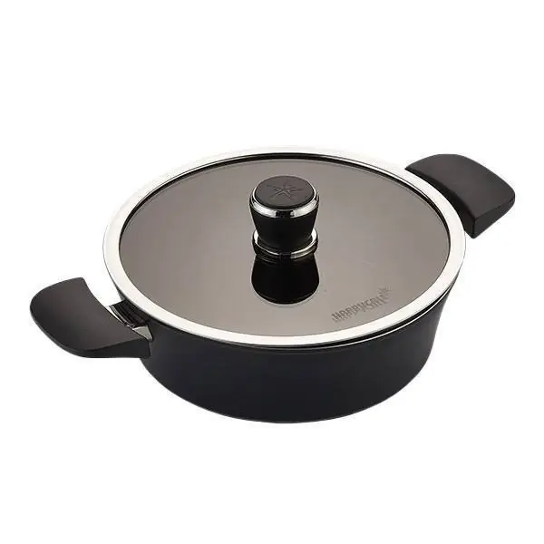 HAPPYCALL Garnek Ceramiczny IH Mono 24 cm 3 L Niski Czarny Heban Szybka dostawa
