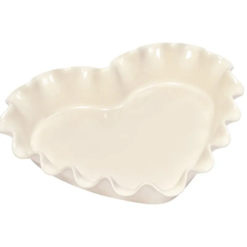 Naczynie do zapiekania w kształcie serca - 33x29cm - kremowy Wyjątkowa oferta