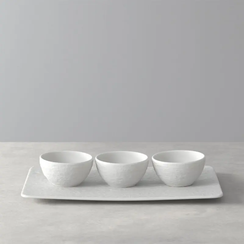 Darmowy zwrot Villeroy & Boch - Manufacture Rock Blanc - Zestaw miseczek do dipów + półmisek